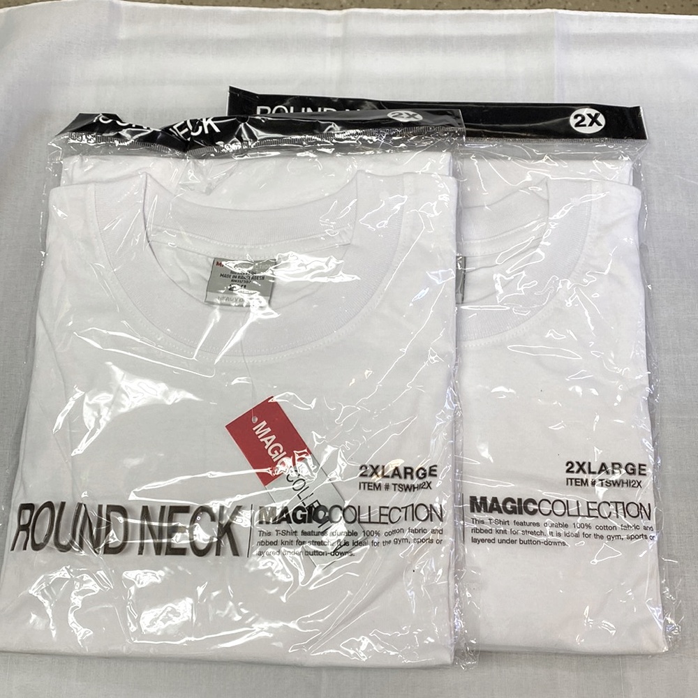 Round neck Magic Collection 2XL 100% cotton white t-shirt